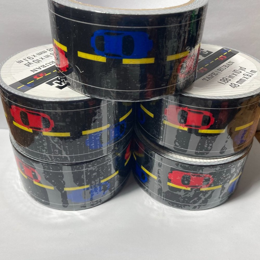 Red & Blue Cars on a Street Decorative Duct Tape